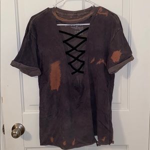 AFFLICTION Distressed Gray T-shirt